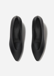 Pointed Kitten Heel in Leather - Black - CO Collections